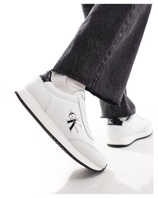 Calvin Klein White – niedrige, mehrfarbige sneaker zum schnüren