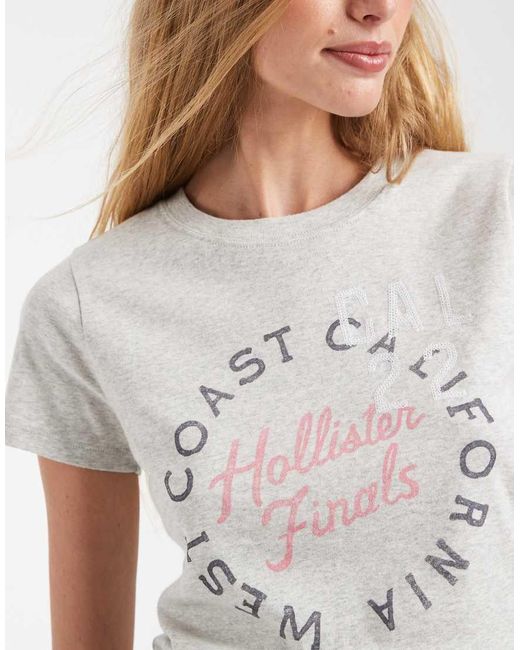 Hollister White California Logo Graphic Baby Tee