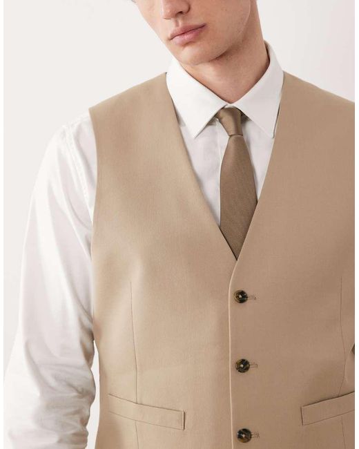 ASOS Natural Slim Suit Vest for men