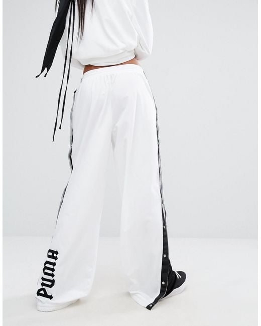 PUMA Fenty X By Rihanna Track Pants With Side Poppers - White | Lyst