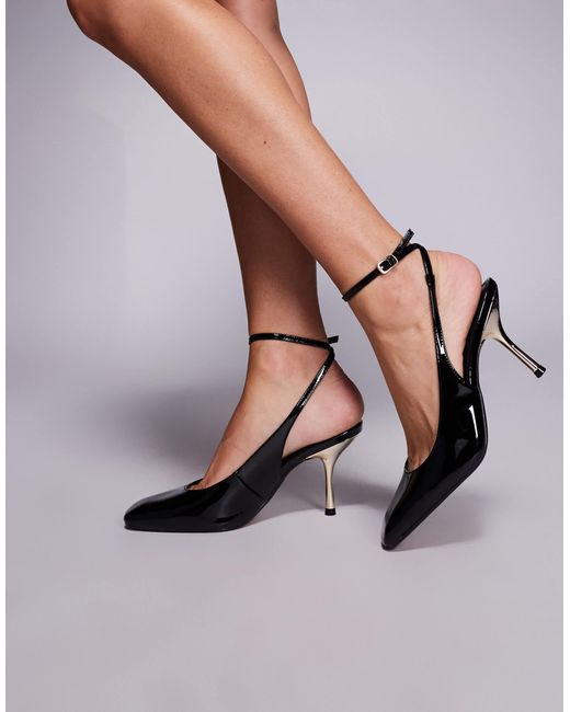 River Island Black Slingback Heels