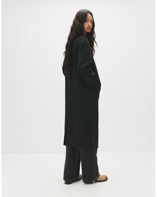 Pull&Bear Black – zweireihiger mantel