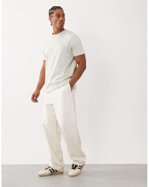 Farah White Danny Regular Logo T-shirt for men