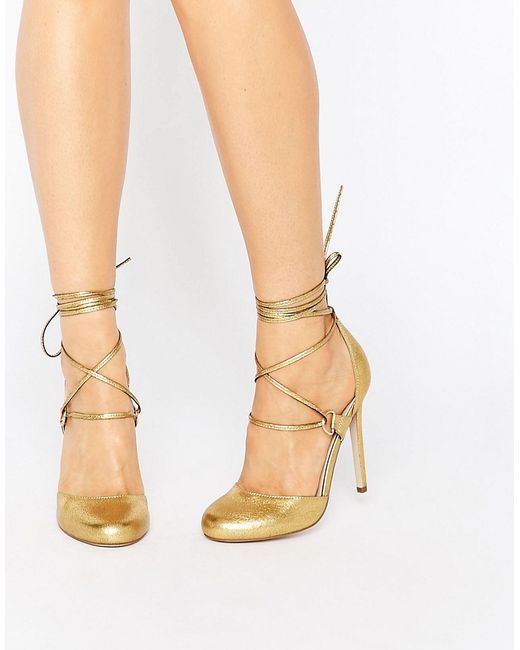 gold lace high heels asos persevere lace up high heels in gold lyst gold lace high heels asos persevere lace up high heels in gold lyst