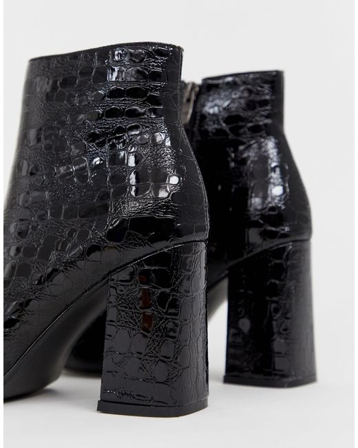 mock croc ankle boots