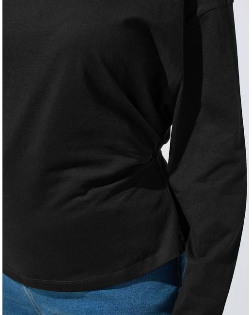 Yours Clothing Black Off Shoulder Long Sleeve Top