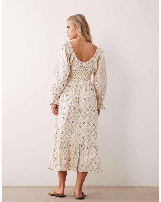 Miss Selfridge Natural Milkmaid Maxi Dress