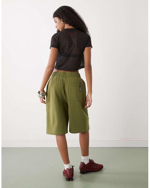 Collusion Green Circular Design Collection Longline Sweat Shorts