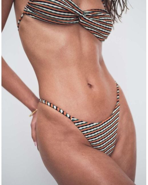 ASOS Orange Dori San Andreas High Leg Skinny Tanga Bikini Bottom