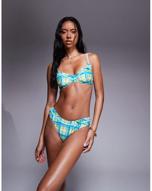 The Frolic Blue – exklusive, karierte bikinihose