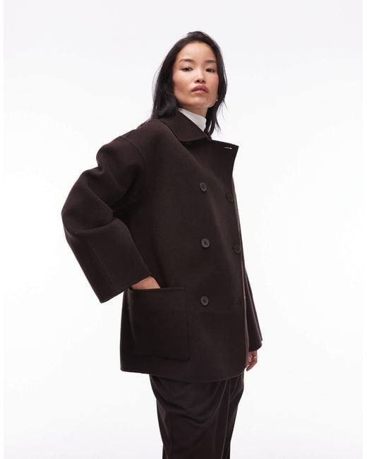 & Other Stories Brown Double Breasted Wool Mix Coat