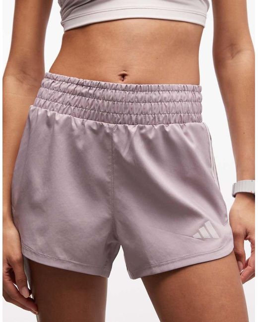 Adidas Originals White Adidas Training High Waisted Pacer Shorts