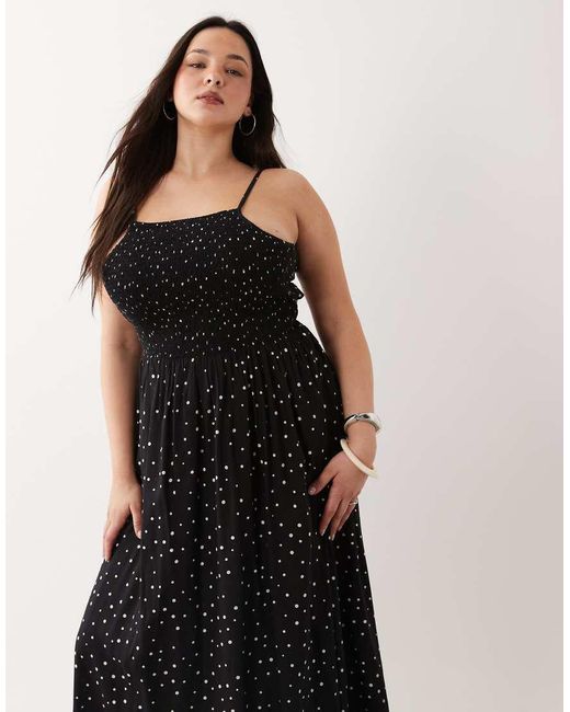 Esmee Curve Black Shirred Maxi Beach Dress