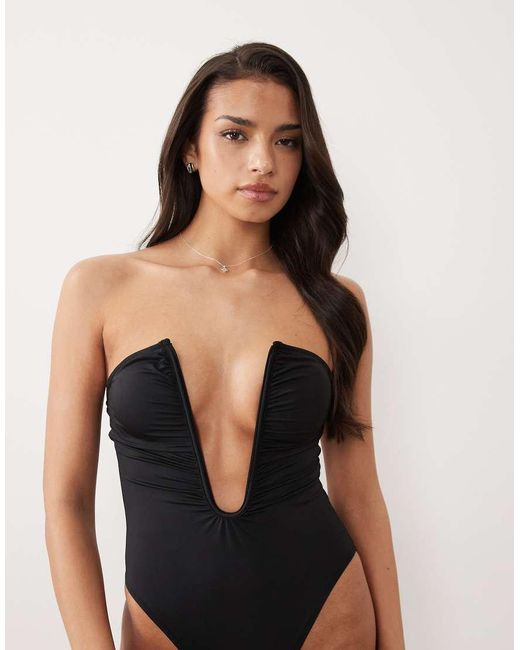ASOS Black Carlo U-Wire Multiway Bandeau Swimsuit