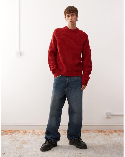 Pull en maille Collusion pour homme en coloris Red