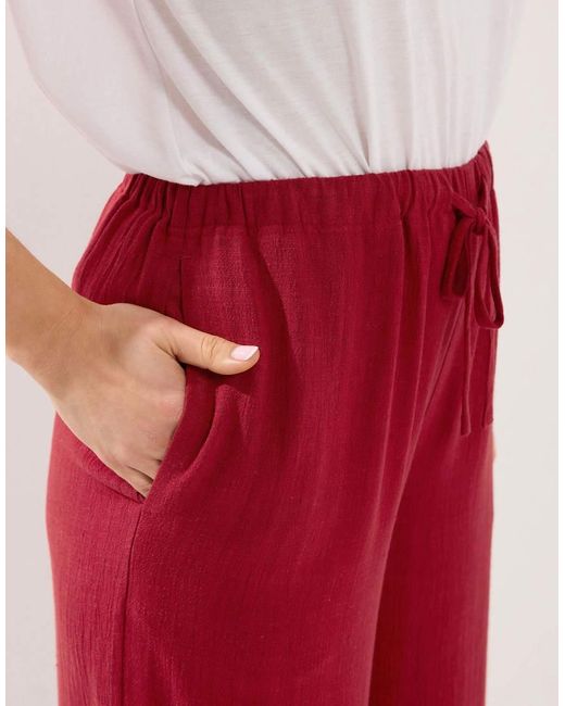 Long Tall Sally Red Wide Leg Linen Trousers