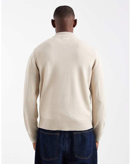 New Look Natural Zip Through Cardigan for men