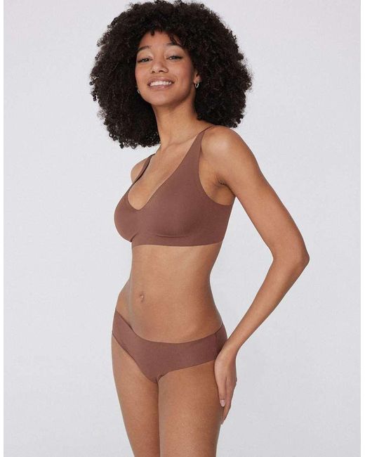 Tezenis Brown Seamless Cotton Knickers