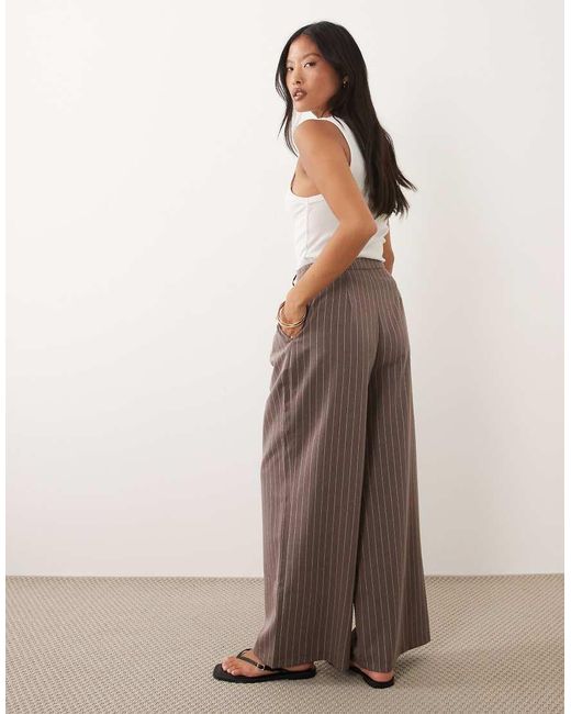 Miss Selfridge Brown Pinstripe Trouser