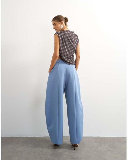 TOPSHOP Blue Co Ord Barrel Leg Trouser