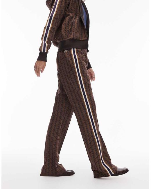 Lacoste Brown Co-ord Printed joggers
