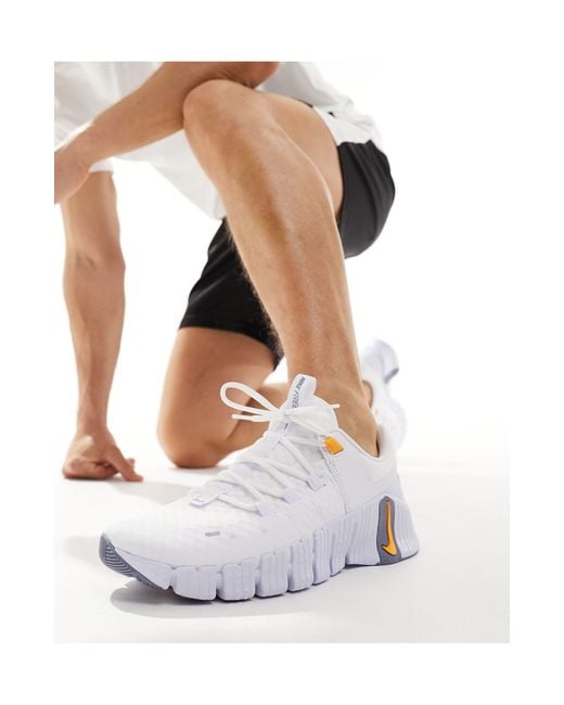 Nike White Free Metcon 5 Sneakers for men