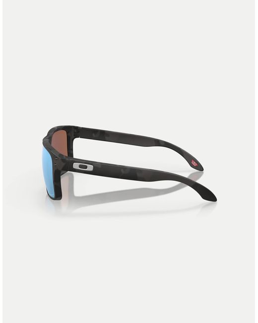 Oakley – holbrookTM – eckige, polarisierte sonnenbrille mit mattschwarzem military-muster und blau verspiegelten gläsern in Blue für Herren