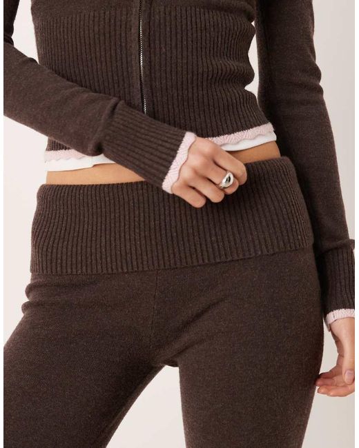 Hollister Natural Gilly Hicks Lightweight Cable Knit Bootleg Trousers Co-Ord