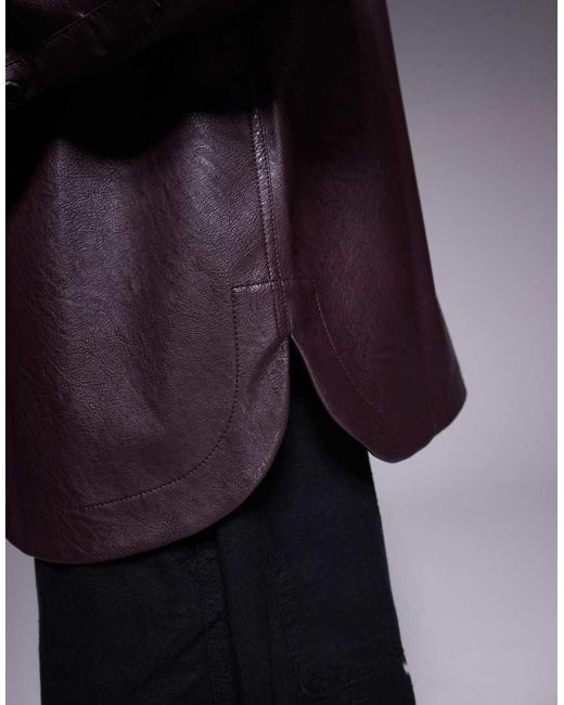 Camicia Giacca Bordeaux di ASOS in Purple da Uomo