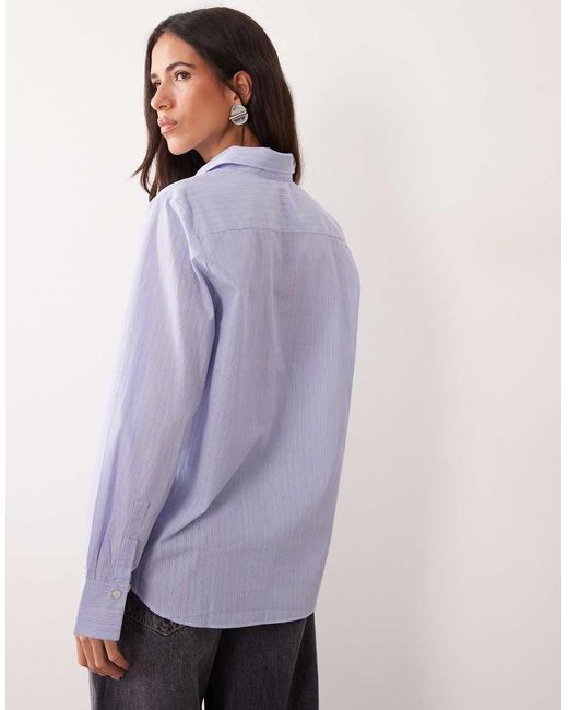 Camicia Classica A Righe di Mango in Purple