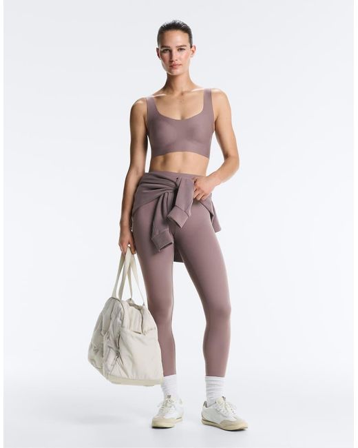Oysho Purple Perfect-adapt Medium-support Sports Bra With Cups