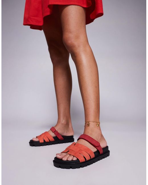 SIMMI Red Simmi London Adelle Mule Sandals With Straps