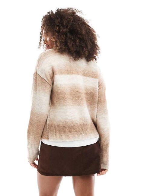 Brave Soul Natural Button Through Space Dye Cardigan