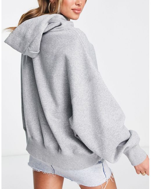 Nike Gray – super-oversize-kapuzenpullover & segelweiß mit kleinem swoosh-logo
