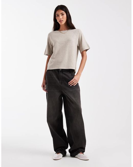 Pieces White Short Sleeve Knitted Jumper