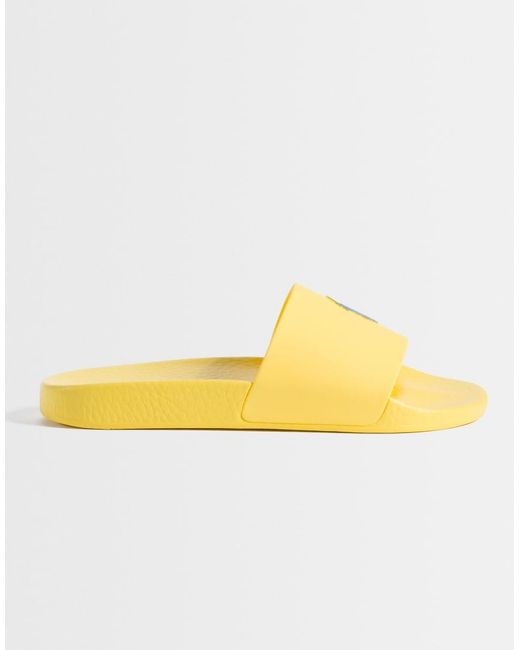 Polo Ralph Lauren Yellow Pony Sliders