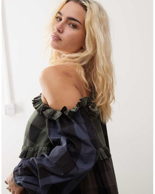 Collusion Midi Smock Dress Lyst UK