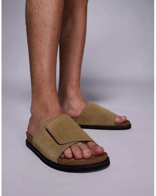 ASOS – slider-sandalen in Brown für Herren
