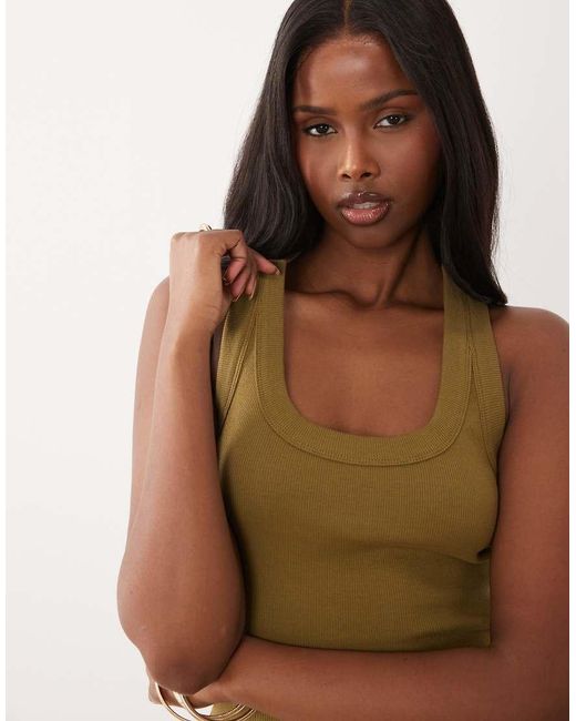 Gina Tricot Green Racer Back Tank Vest Top