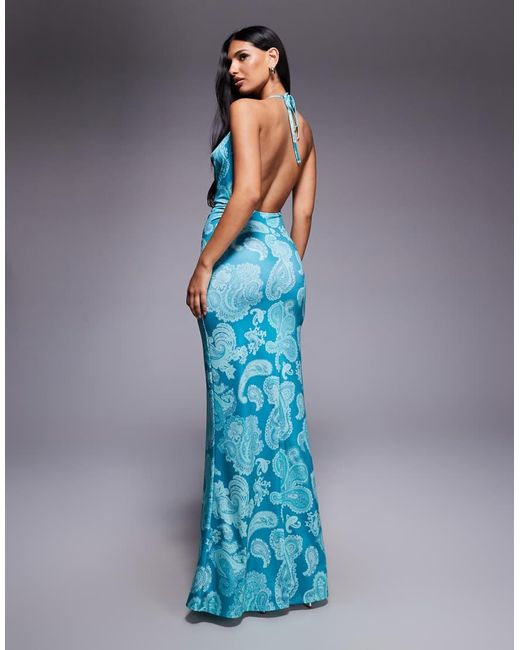 South Beach Blue Halterneck Beach Maxi Dress