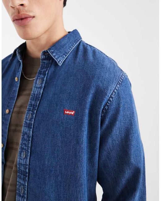 Levi's Blue Logo Icon Denim Shirt for men