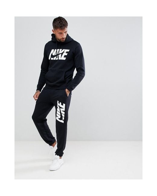 Nike Fleece Graphic Tracksuit Set in Black for Men | Lyst Australia