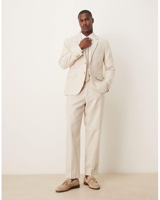 Abercrombie & Fitch Natural Classic Linen Suit Trouser Co-ord for men