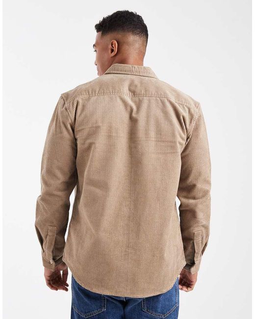 New Look Natural Waffle Cord Overshirt for men