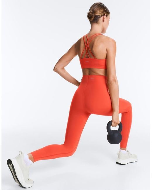 Oysho Red Compressive Core Control Ankle-length leggings