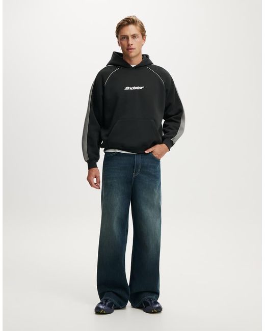 Cotton On Black Box Fit Graphic Hoodie for men