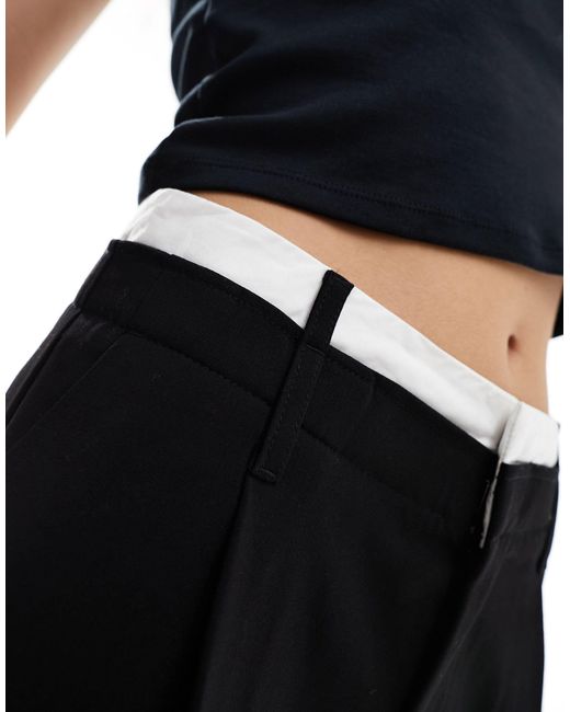 Bershka Black – elegante longline-shorts