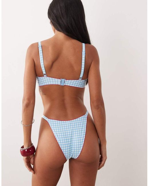 Peek & Beau Blue Bikini Bottom With Trim Detail