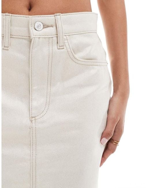 River Island White Metallic Denim Mini Skirt Co-Ord