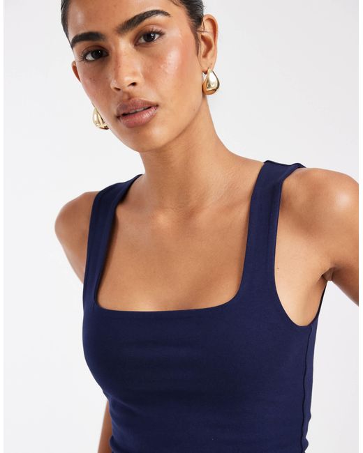 ASOS Blue Double Layer Square Neck Vest